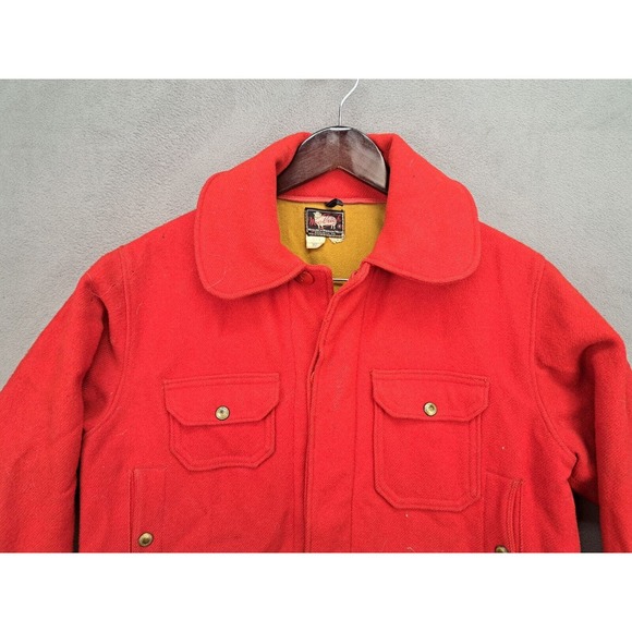 Vintage 50s 60s Woolrich Jacket Mens 40 Hunting Wool Coat Mackinaw Made in USA - Picture 3 of 16